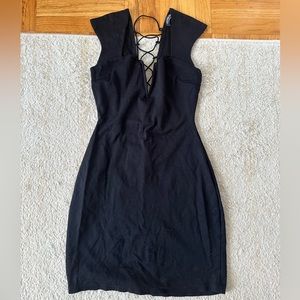 LBD - lace up back mini dress